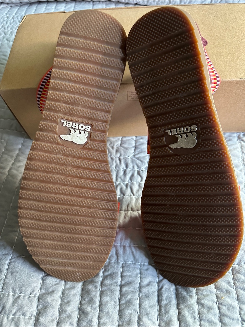 Sorel Orange Sandals with Multicolor Elastic Ankle Wrap W9 - Picture 4 of 5